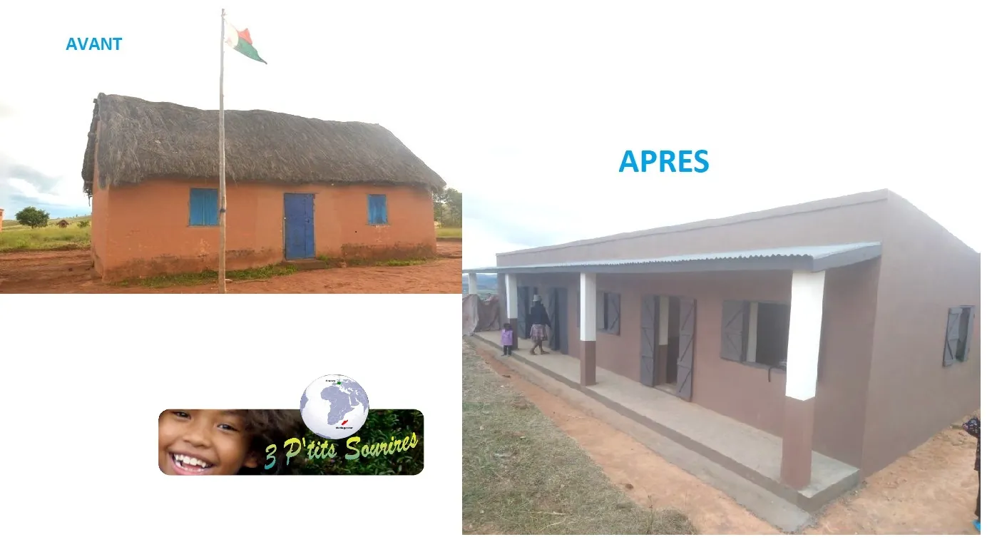 L’école d’Amboara, avant et après sa construction